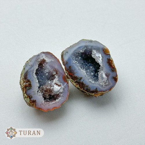 سنگ عقیق توپی ژئود دار طبیعی و کلکسیونی 24 گرم