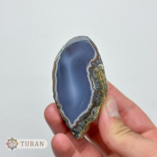 سنگ عقیق نیم توپی سلیمانی کبود طبیعی 138 گرم