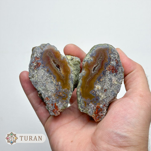 توپی عقیق سلیمانی رنگی با مرکزیت ژئود 336 گرم
