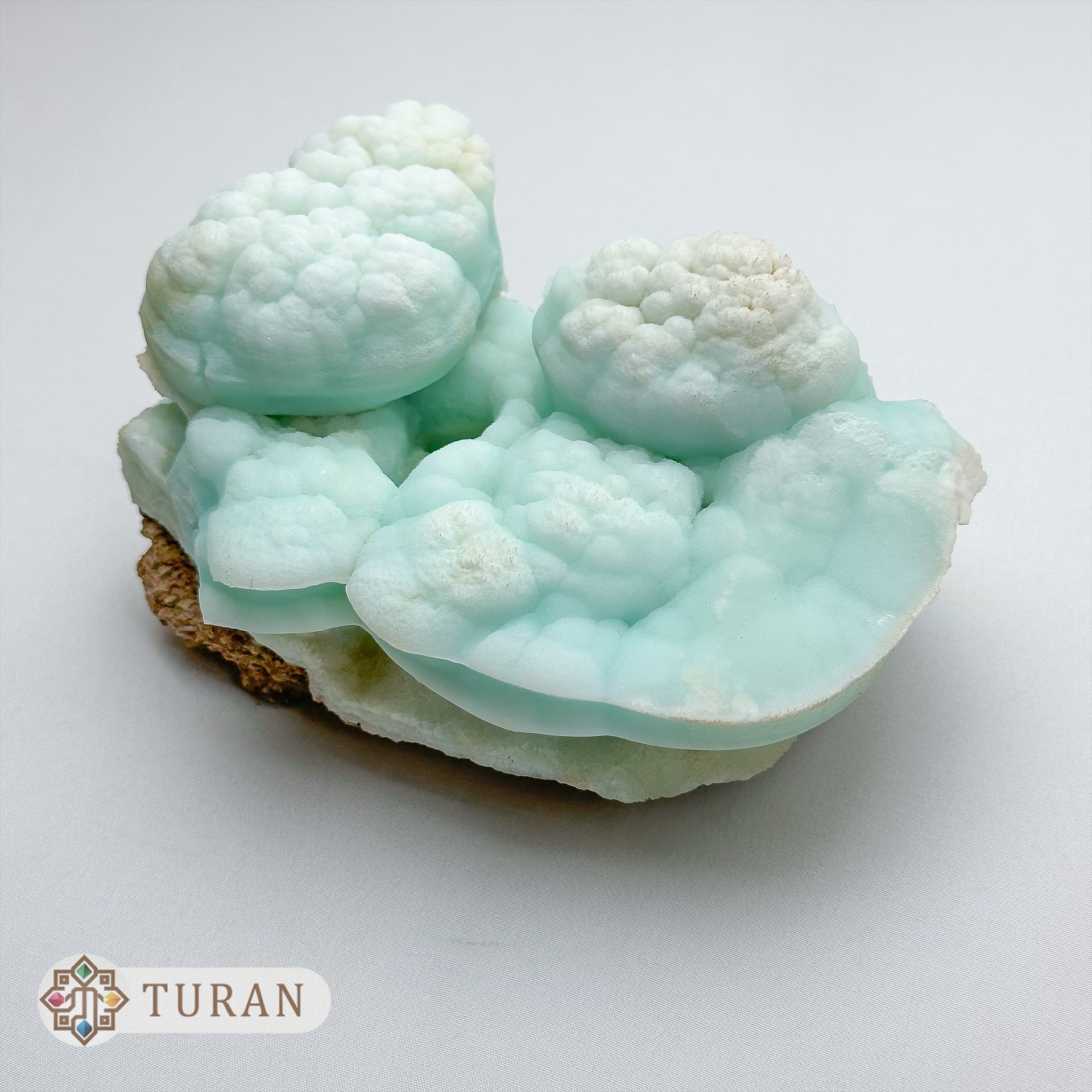 سنگ آراگونیت آبی بوترئیدال کلکسیونی طبیعی 1061 گرم