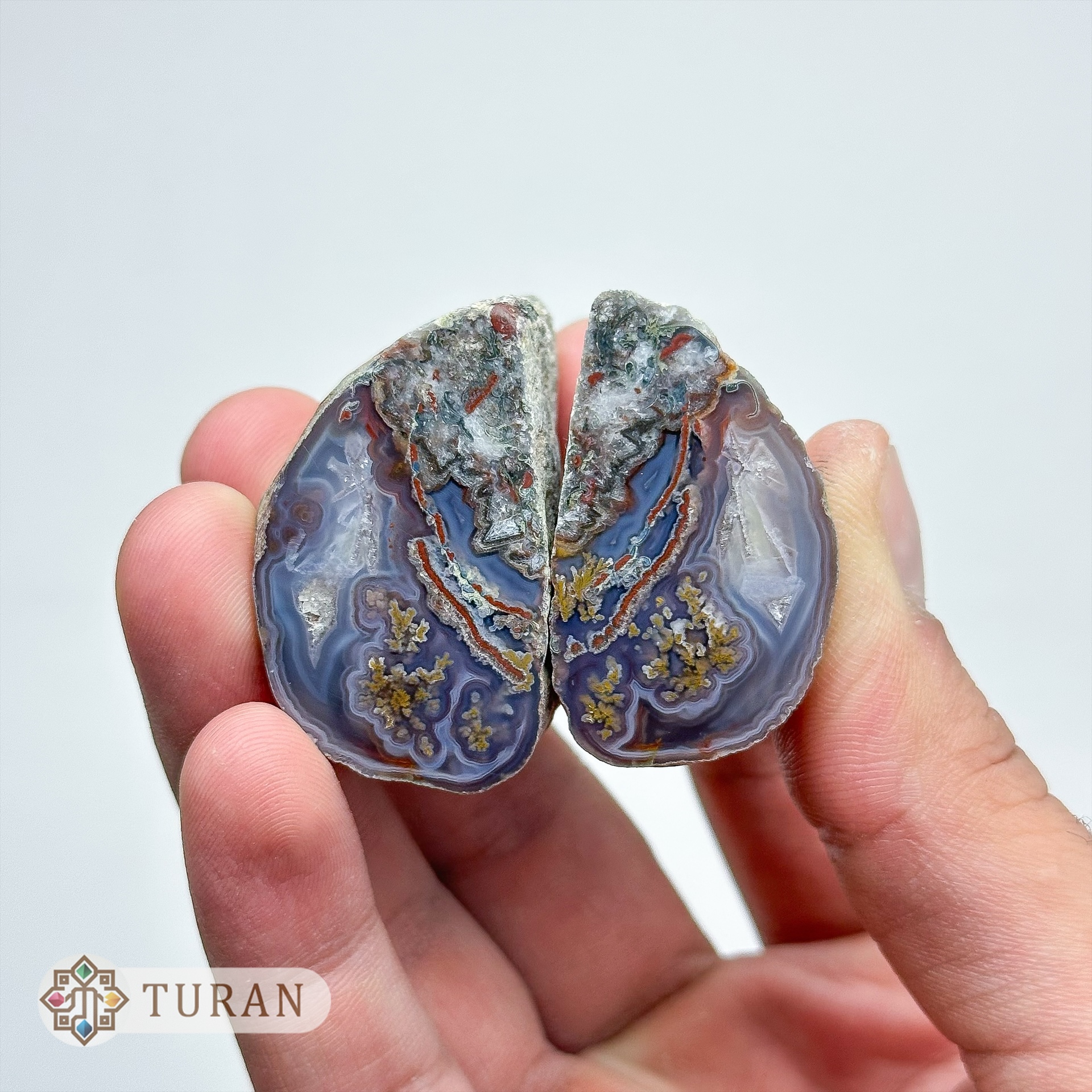 سنگ عقیق توپی شجر دار کلکسیونی طبیعی 79 گرم