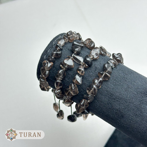 دستبند سنگ چیپسی کوارتز دودی طبیعی