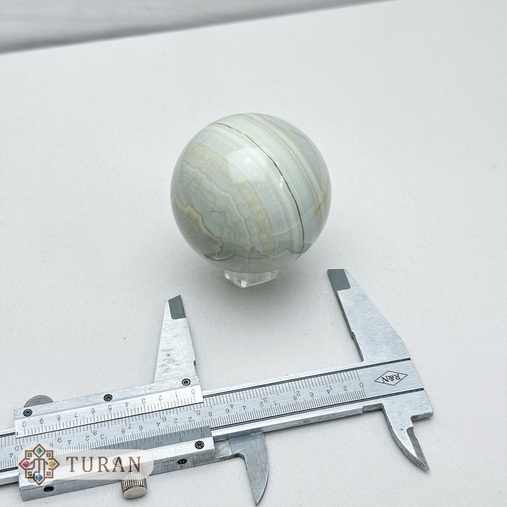 گوی سنگ جاسپر طبیعی قطر 5 سانتی متر با پایه 190 گرم