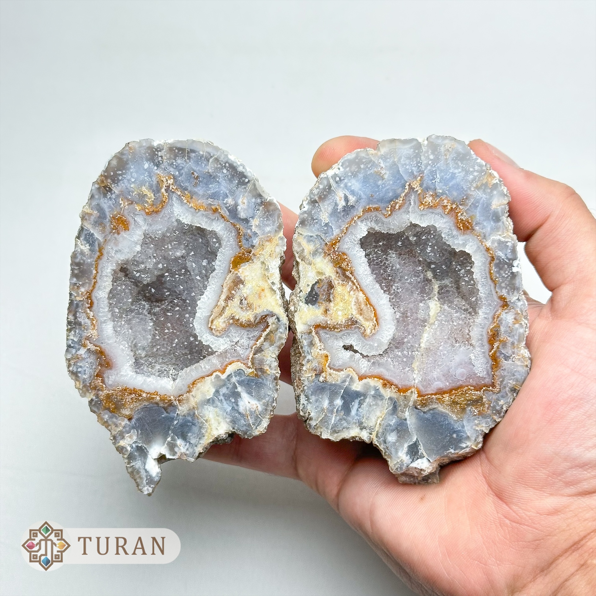 توپی عقیق با ژئود آمیتیست کمرنگ و حاشیه عقیق کلکسیونی 494 گرم