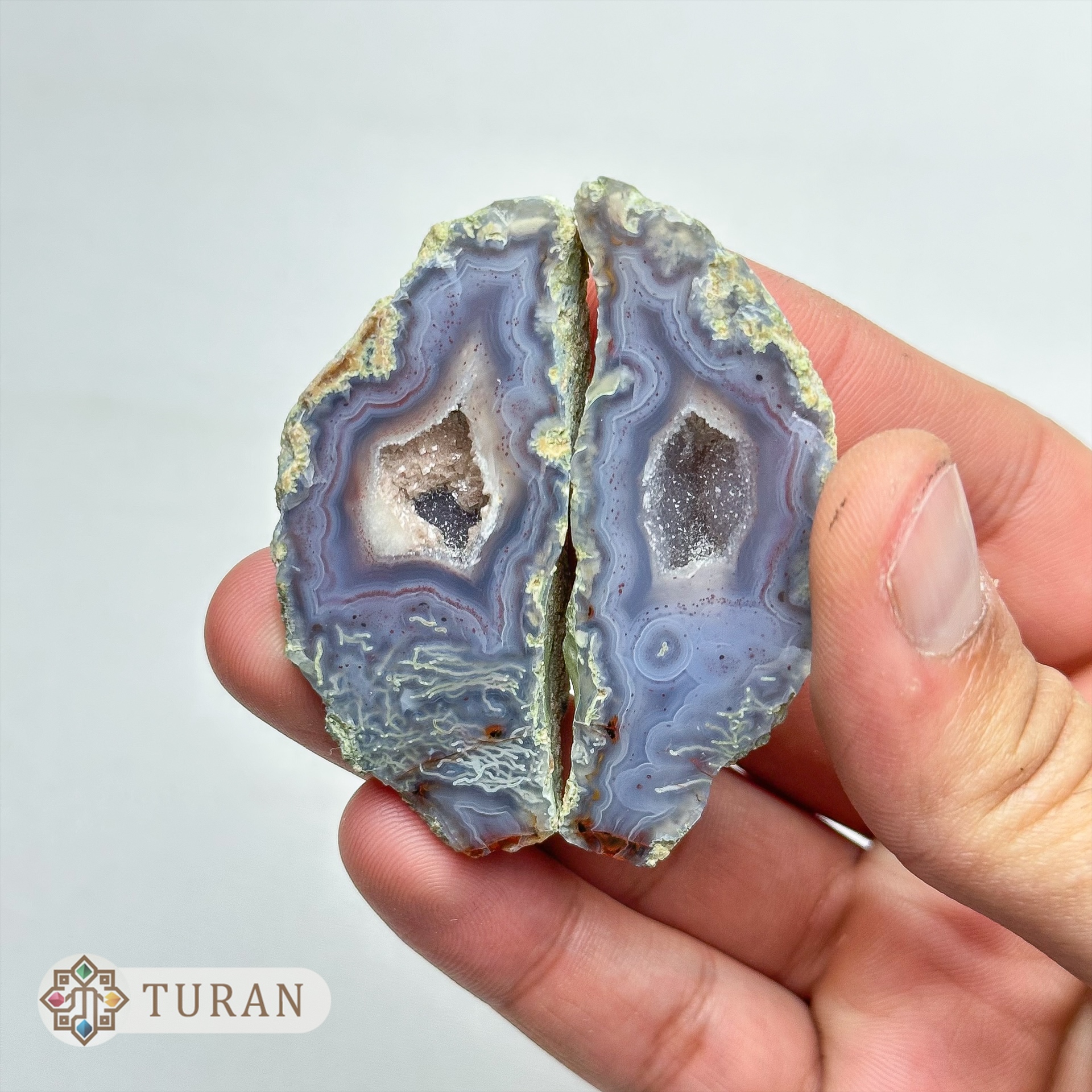 توپی عقیق سلیمانی با ژئود کوارتز و دولومیت کلکسیونی 49 گرم