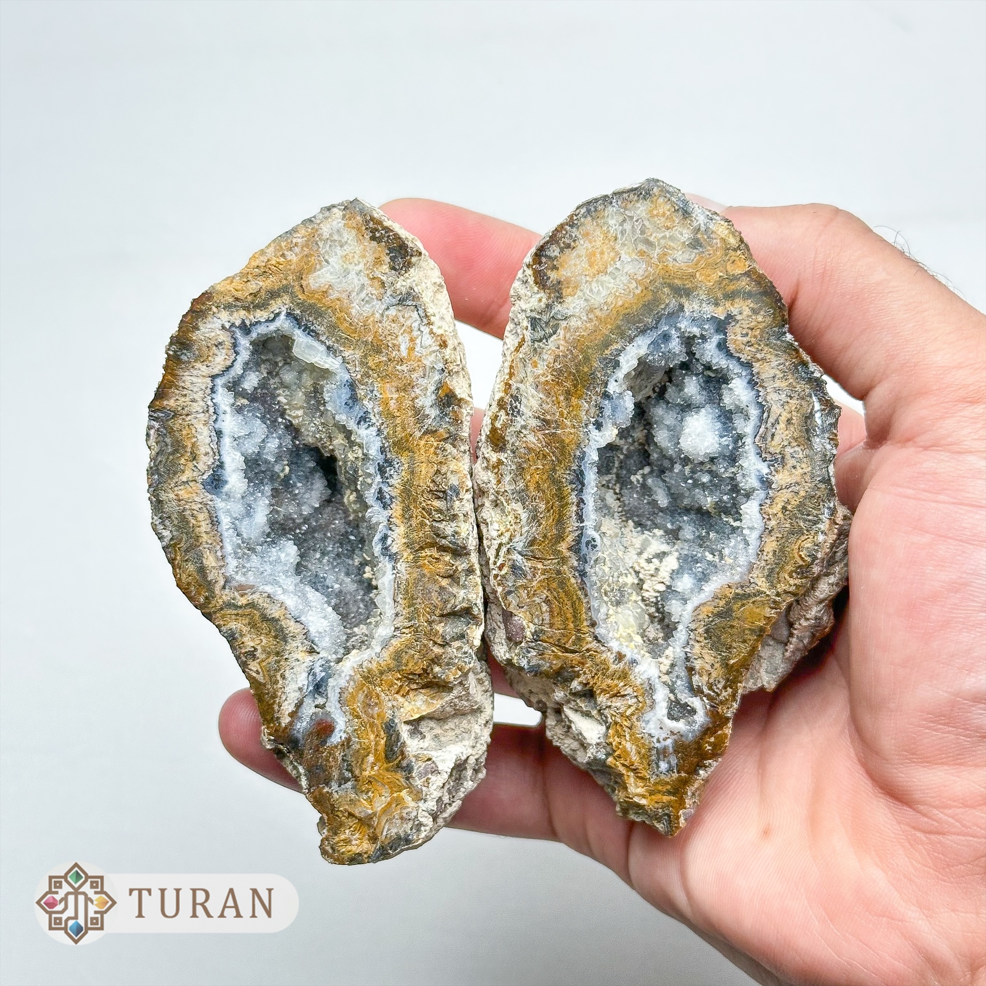 سنگ توپی ژئود کوارتز و اسموکی کوارتز کلکسیونی طبیعی 418 گرم